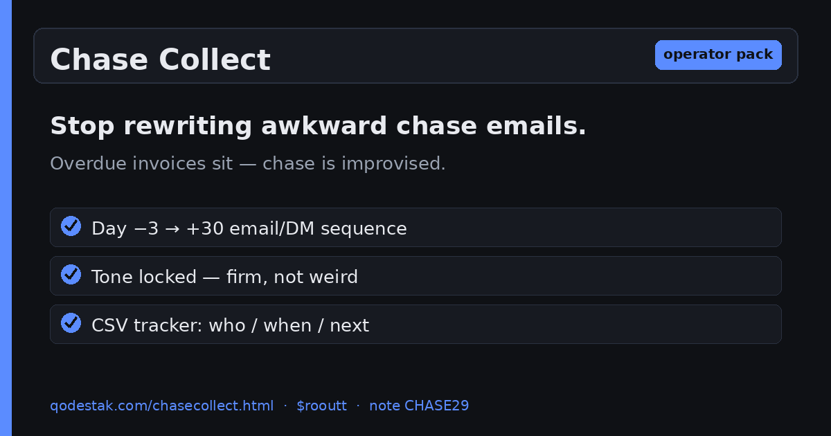 Chase Collect — stop rewriting awkward chase emails