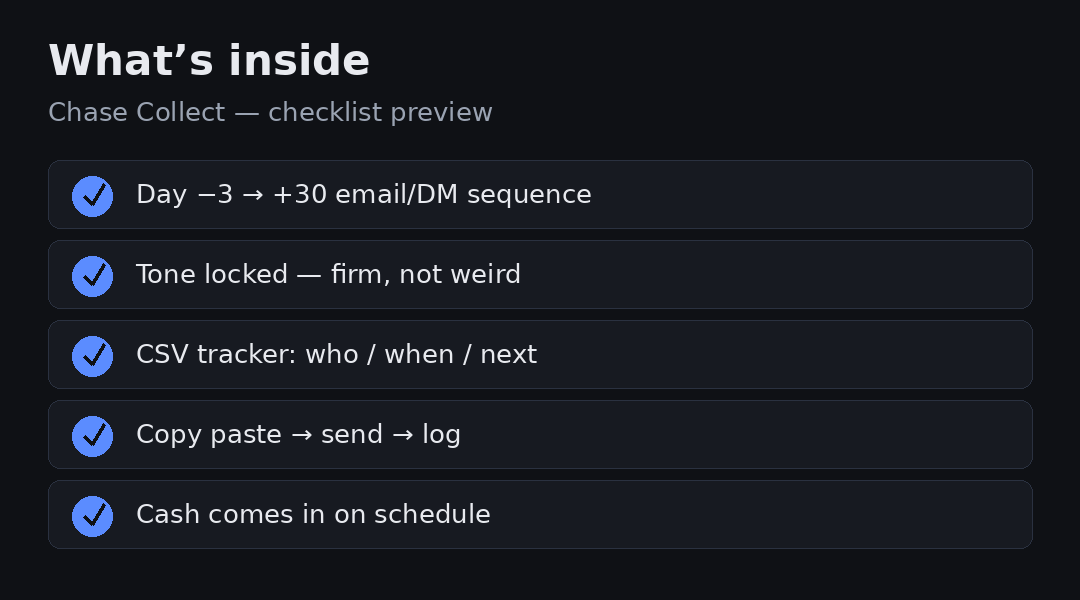 Chase Collect what’s inside checklist preview