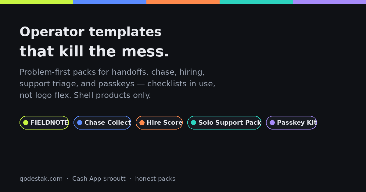 Operator templates that kill the mess