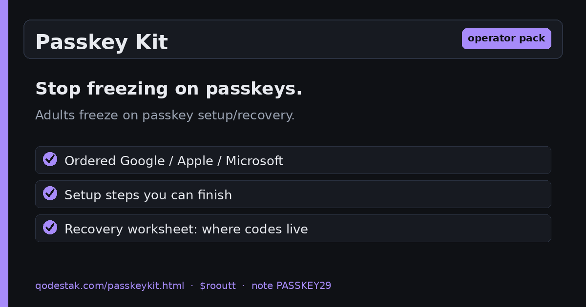 Passkey Kit — passwords keep failing you